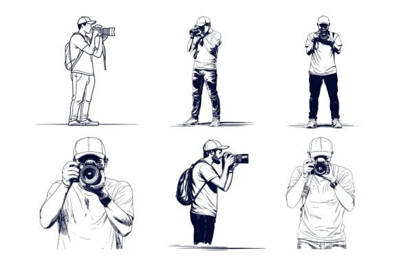 Cameraman Illustration Set for Dynamic Visual Storytelling