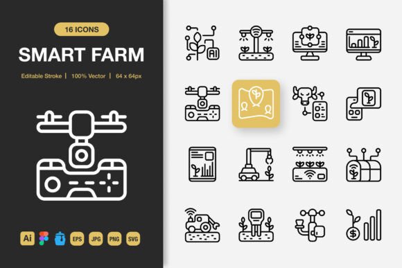 Elevating Your Visual Communication with Smart Farm Outline Icons