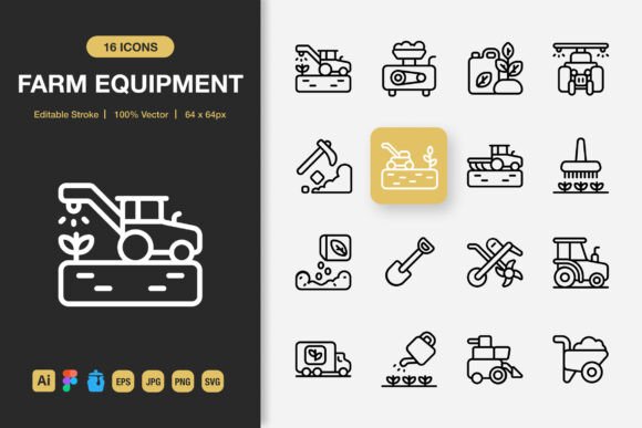 Farm Equipment Outline Icons: The Minimalist Visual Toolkit for Modern Projects
