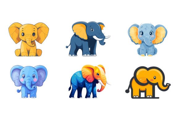 Funny Elephant Stickers: Inside Our Carefully Crafted AI EPS Illustration Set