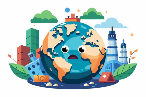 Modern City Cardboard Landscape Illustration Collection