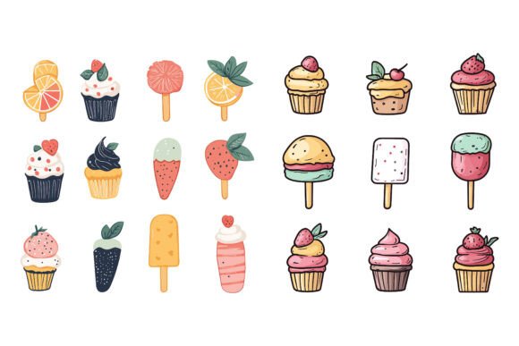 The Art of Crafting Delightful Ice Cream Illustrations with AI EPS Collections