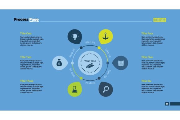 Using a Six Options Process Chart Slide Template